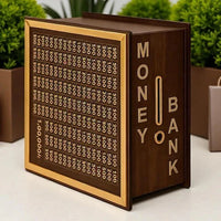 Money Saving Box for Kids and Adults | Wooden Money Bank with Lock| 1 Lakh Saving Box with Numbers |