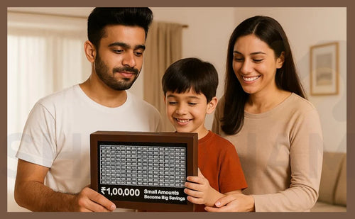 Money Saving Box for Kids and Adults | Wooden Money Bank with Lock| 1 Lakh Saving Box with Numbers |