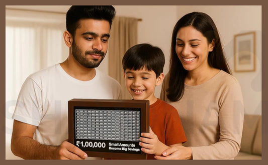 Money Saving Box for Kids and Adults | Wooden Money Bank with Lock| 1 Lakh Saving Box with Numbers |